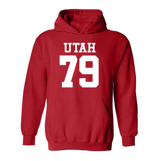 Utah - NCAA Football : Alex Harrison - Red Replica Shersey Hooded Sweatshirt