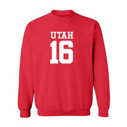 Utah - NCAA Football : Bryson Barnes - Red Replica Shersey Sweatshirt