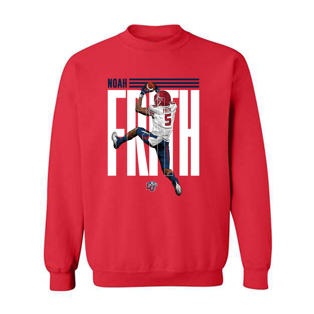 Liberty - NCAA Football : Noah Frith - Red Caricature Sweatshirt