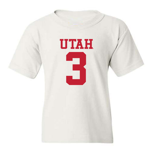 Utah - NCAA Football : Ja'Quinden Jackson - White Replica Shersey Youth T-Shirt