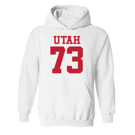 Utah - NCAA Football : Tanoa Togiai - White Replica Shersey Hooded Sweatshirt