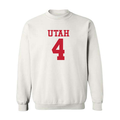 Utah - NCAA Football : JaTravis Broughton - White Replica Shersey Sweatshirt