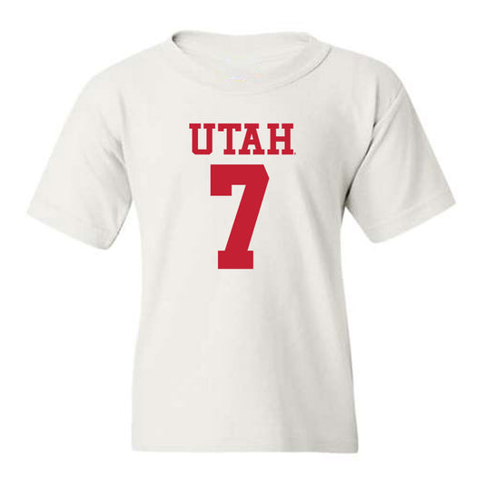 Utah - NCAA Football : Van Fillinger - White Replica Shersey Youth T-Shirt