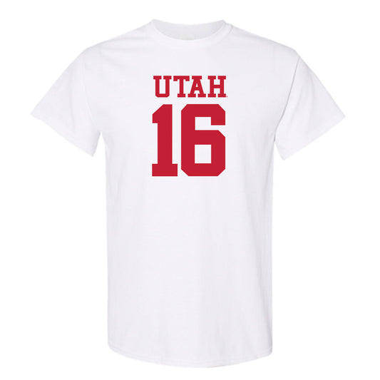 Utah - NCAA Football : Bryson Barnes - White Replica Shersey Short Sleeve T-Shirt