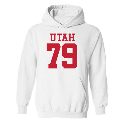 Utah - NCAA Football : Alex Harrison - White Replica Shersey Hooded Sweatshirt