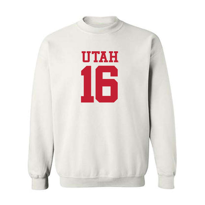 Utah - NCAA Football : Bryson Barnes - White Replica Shersey Sweatshirt