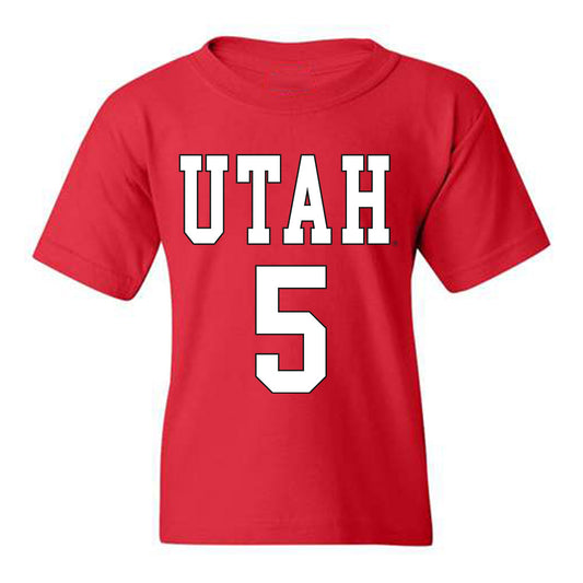 Utah - NCAA Women's Basketball : Gianna Kneepkens - Youth T-Shirt Replica Shersey