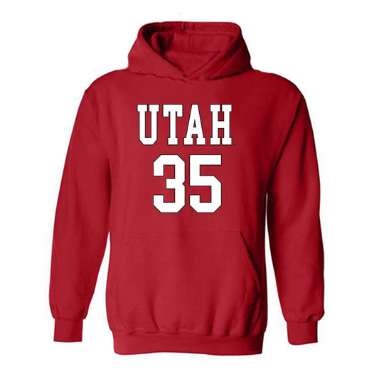 Utah - NCAA Men's Basketball : Branden Carlson - Hooded Sweatshirt Replica Shersey