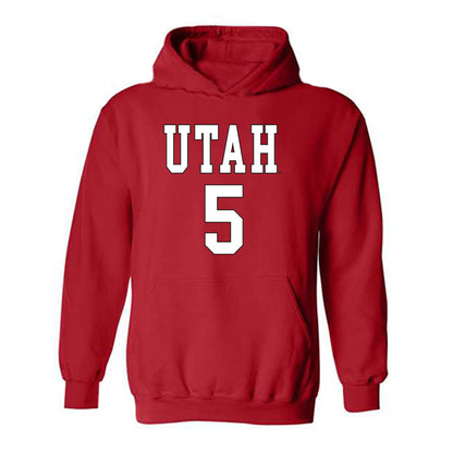 Utah - NCAA Women's Basketball : Gianna Kneepkens - Hooded Sweatshirt Replica Shersey