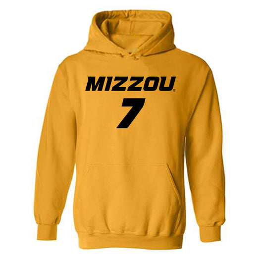 Missouri - NCAA Women's Soccer : Bella Carrillo - Gold Replica Shersey Hooded Sweatshirt