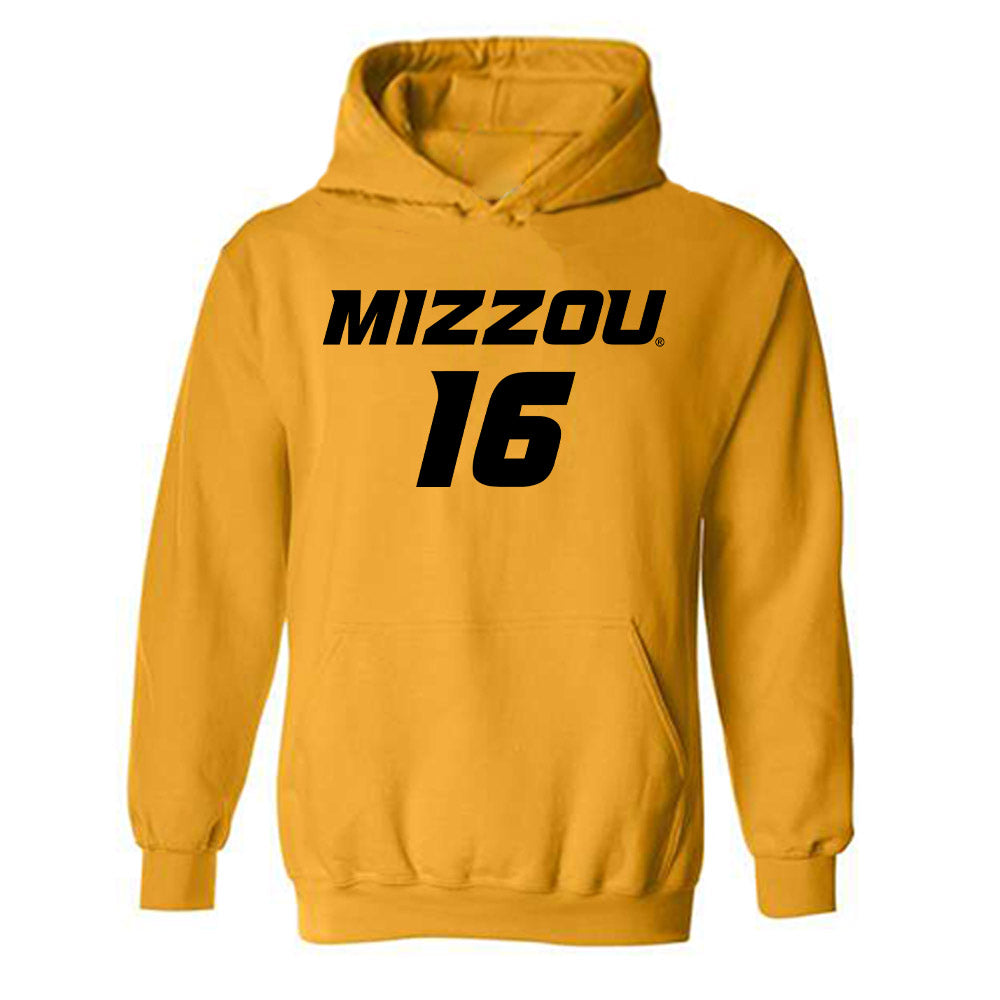 Missouri - NCAA Women's Soccer : Jessica Larson - Gold Replica Shersey Hooded Sweatshirt