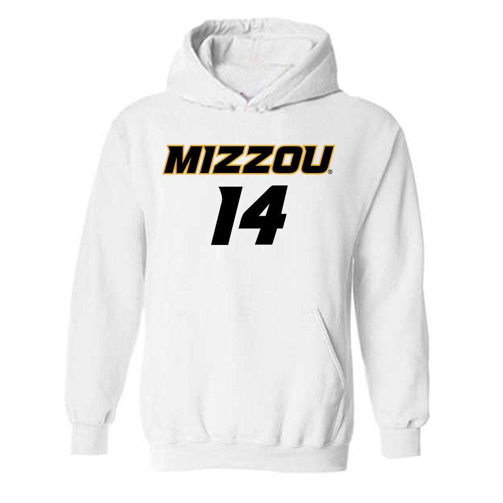 Missouri - NCAA Women's Soccer : Morgan Schaefer - White Replica Hooded Sweatshirt