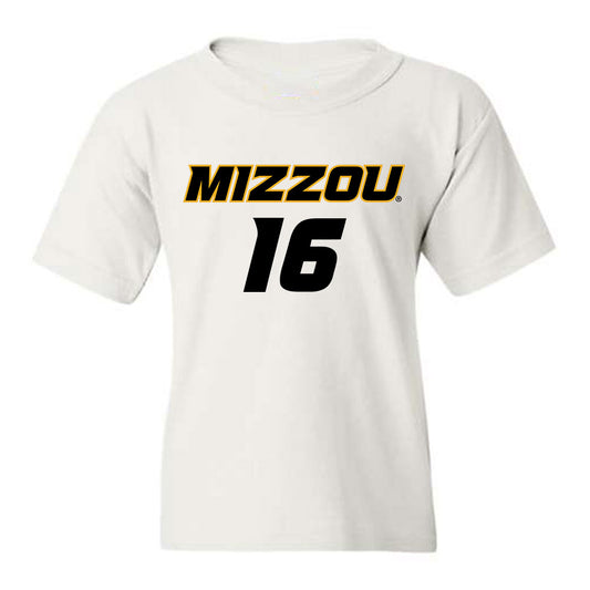 Missouri - NCAA Women's Soccer : Jessica Larson - White Replica Youth T-Shirt