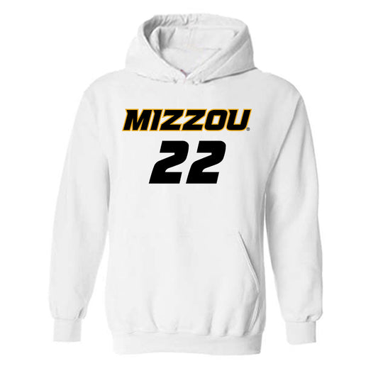 Missouri - NCAA Women's Soccer : Kylee Simmons - White Replica Hooded Sweatshirt