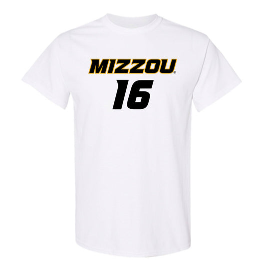 Missouri - NCAA Women's Soccer : Jessica Larson - White Replica Short Sleeve T-Shirt