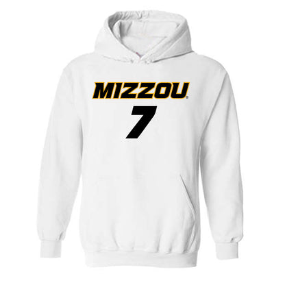 Missouri - NCAA Women's Soccer : Isabella Carrillo - White Replica Hooded Sweatshirt