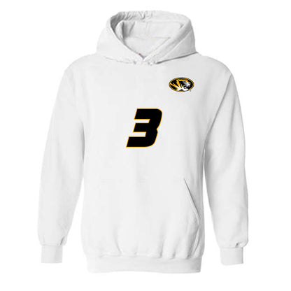 Missouri - NCAA Women's Volleyball : Maya Sands - White Replica Hooded Sweatshirt