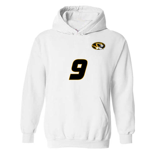 Missouri - NCAA Women's Volleyball : Morgan Isenberg - White Replica Hooded Sweatshirt