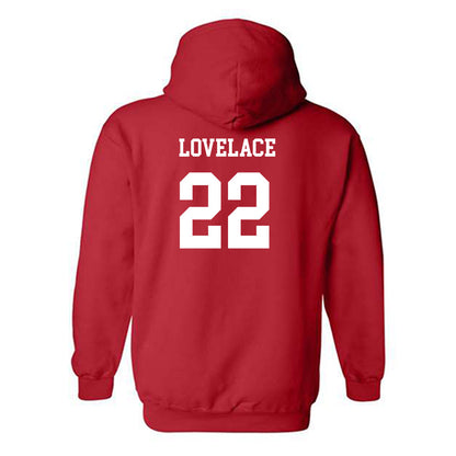 NC State - NCAA Men's Soccer : Drew Lovelace - Red Replica Shersey Hooded Sweatshirt