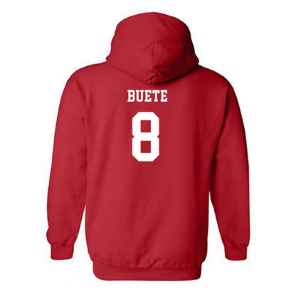 NC State - NCAA Men's Soccer : Will Buete - Red Replica Shersey Hooded Sweatshirt