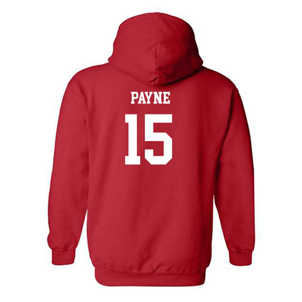 NC State - NCAA Men's Soccer : Aidan Payne - Red Replica Shersey Hooded Sweatshirt