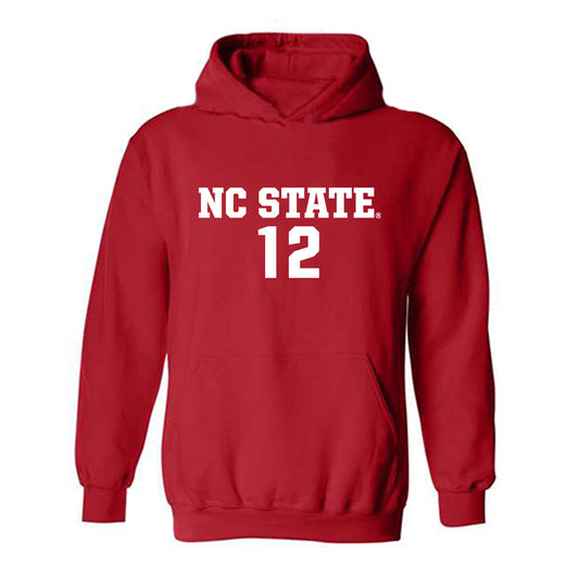 NC State - NCAA Men's Soccer : Tyler Moczulski - Red Replica Shersey Hooded Sweatshirt