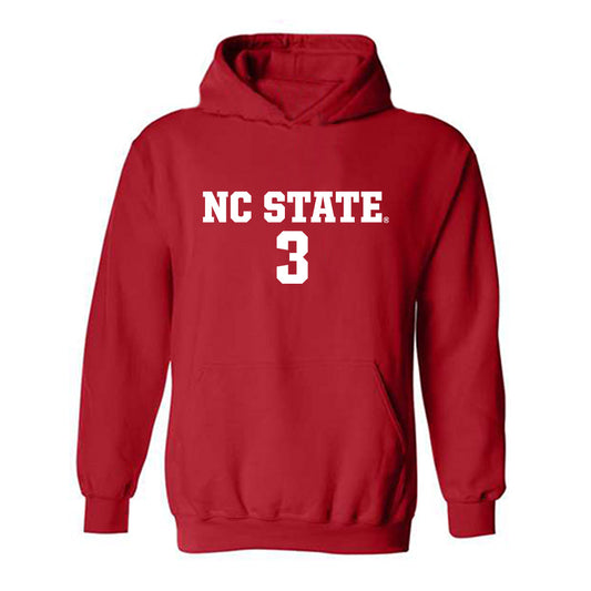 NC State - NCAA Men's Soccer : Gio Ceja - Red Replica Shersey Hooded Sweatshirt