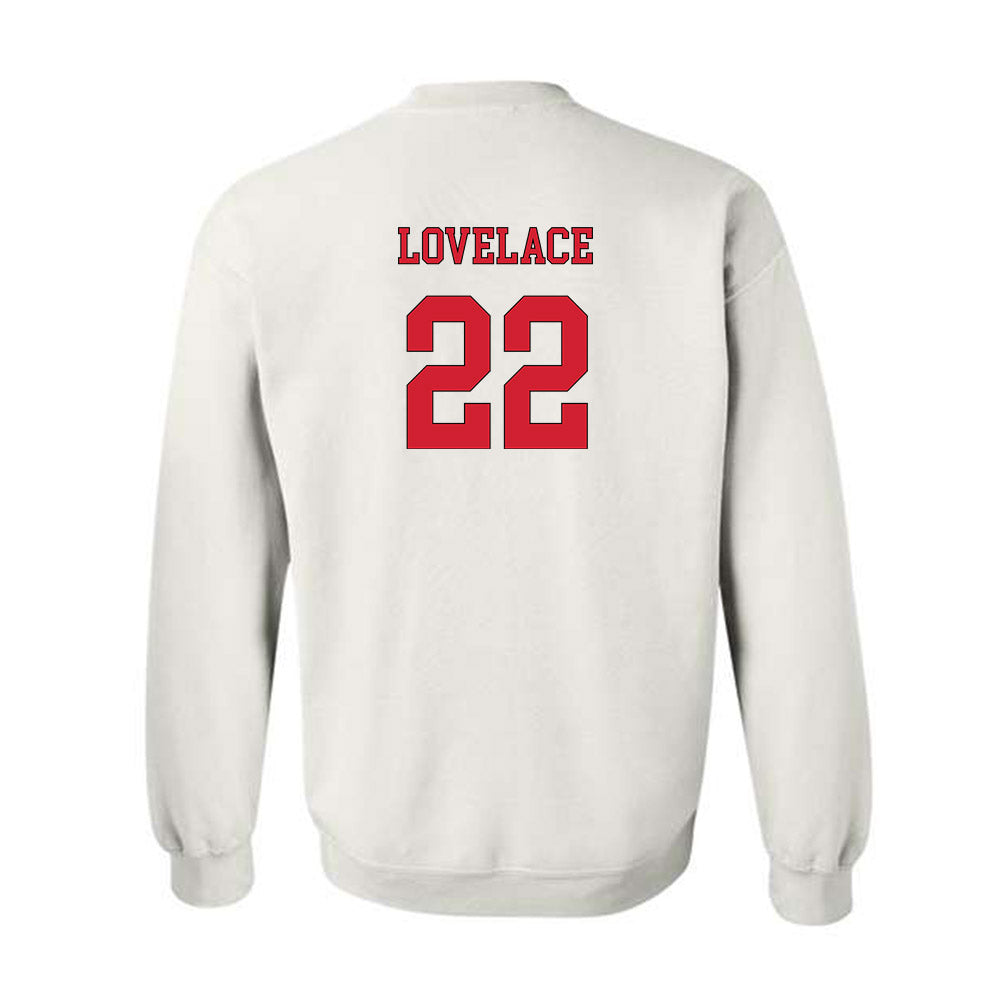 NC State - NCAA Men's Soccer : Drew Lovelace - White Replica Shersey Sweatshirt
