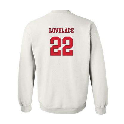 NC State - NCAA Men's Soccer : Drew Lovelace - White Replica Shersey Sweatshirt