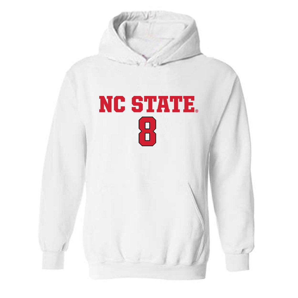 NC State - NCAA Men's Soccer : Will Buete - White Replica Shersey Hooded Sweatshirt