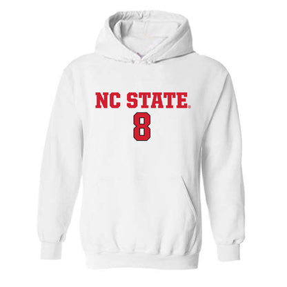 NC State - NCAA Men's Soccer : Will Buete - White Replica Shersey Hooded Sweatshirt