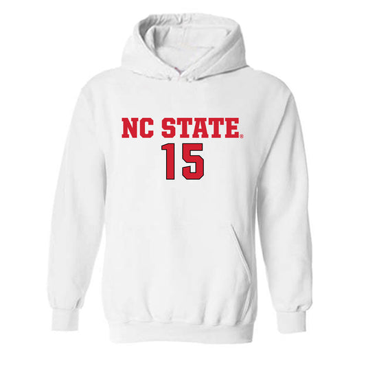 NC State - NCAA Men's Soccer : Aidan Payne - White Replica Shersey Hooded Sweatshirt