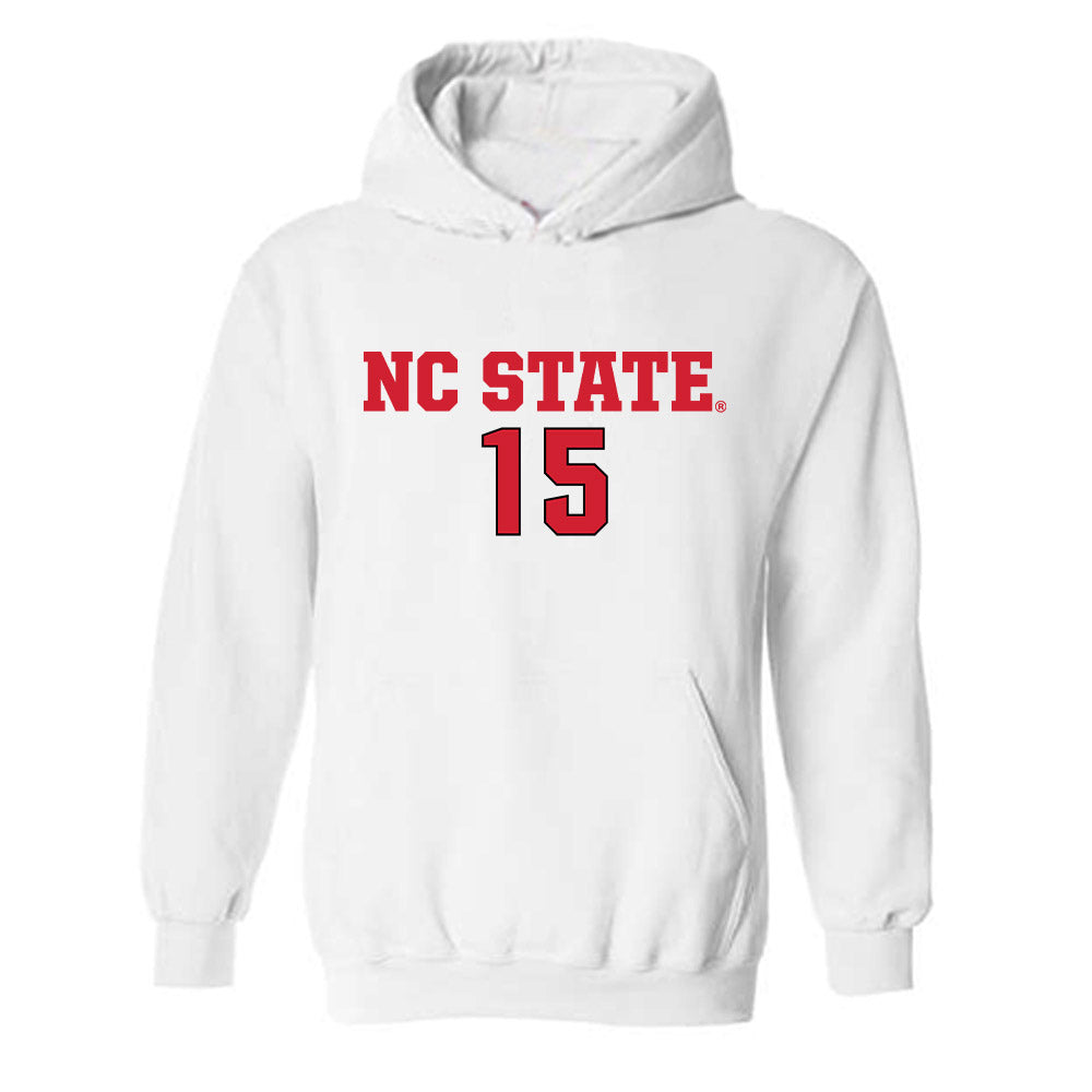 NC State - NCAA Men's Soccer : Aidan Payne - White Replica Shersey Hooded Sweatshirt