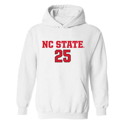 NC State - NCAA Men's Soccer : Cristian Zaragoza - White Replica Shersey Hooded Sweatshirt