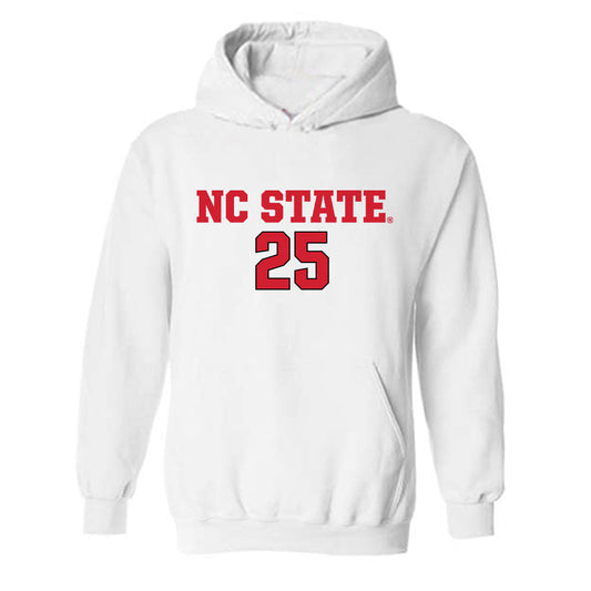 NC State - NCAA Men's Soccer : Cristian Zaragoza - White Replica Shersey Hooded Sweatshirt