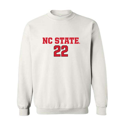 NC State - NCAA Men's Soccer : Drew Lovelace - White Replica Shersey Sweatshirt