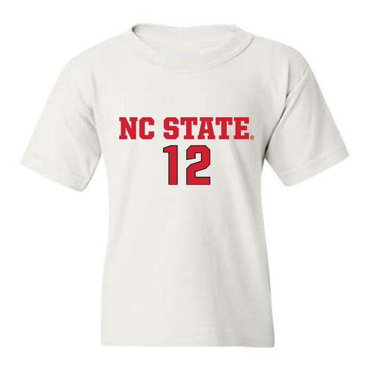 NC State - NCAA Men's Soccer : Tyler Moczulski - White Replica Shersey Youth T-Shirt