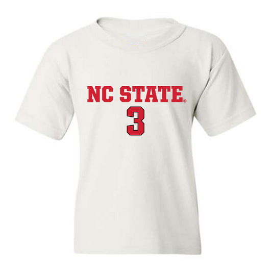 NC State - NCAA Men's Soccer : Gio Ceja - White Replica Shersey Youth T-Shirt