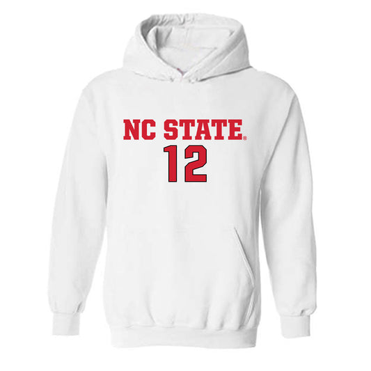 NC State - NCAA Men's Soccer : Tyler Moczulski - White Replica Shersey Hooded Sweatshirt