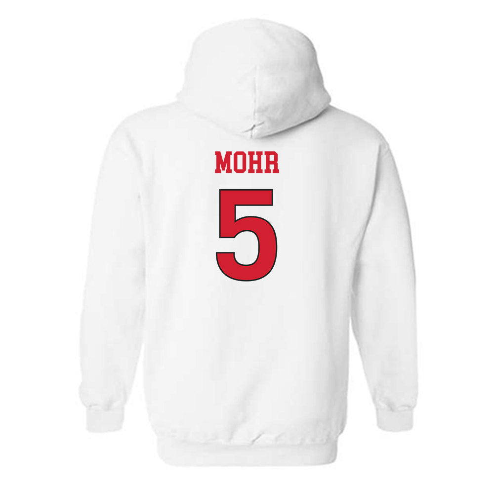 NC State - NCAA Women's Soccer : Alex Mohr - White Replica Shersey Hooded Sweatshirt