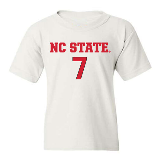 NC State - NCAA Women's Soccer : Emika Kawagishi - White Replica Shersey Youth T-Shirt