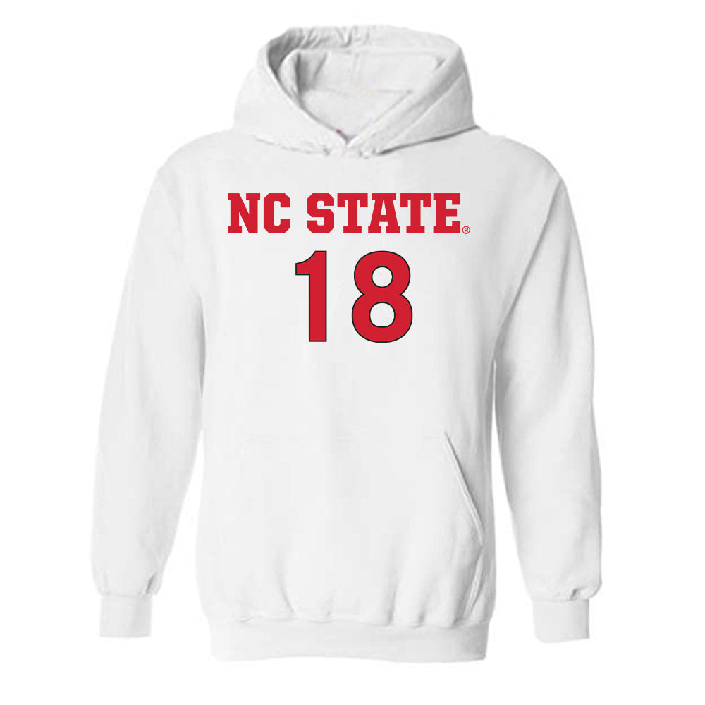 NC State - NCAA Women's Soccer : Madison Reid - White Replica Shersey Hooded Sweatshirt