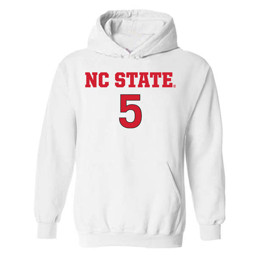 NC State - NCAA Women's Soccer : Alex Mohr - White Replica Shersey Hooded Sweatshirt