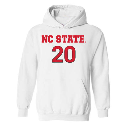 NC State - NCAA Women's Soccer : Brooklyn Holt - White Replica Shersey Hooded Sweatshirt
