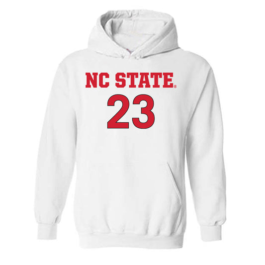 NC State - NCAA Women's Soccer : Alexis Strickland - White Replica Shersey Hooded Sweatshirt