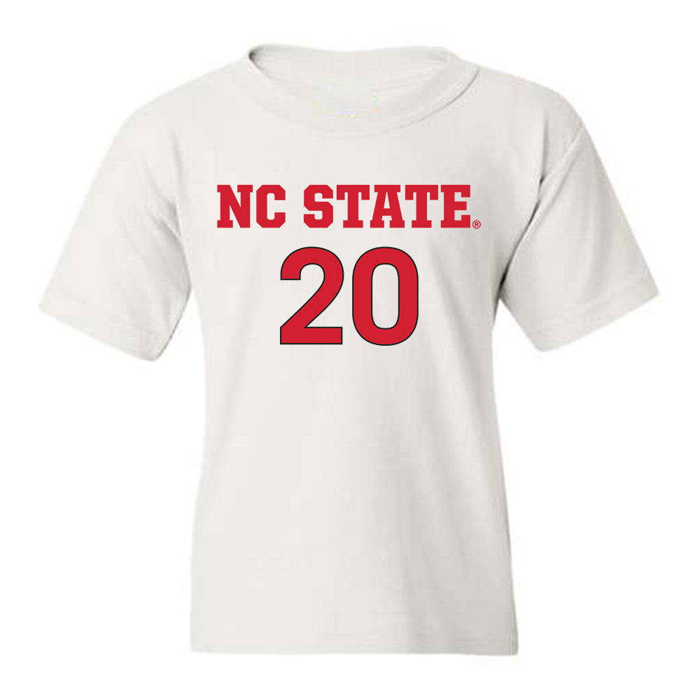 NC State - NCAA Women's Soccer : Brooklyn Holt - White Replica Shersey Youth T-Shirt