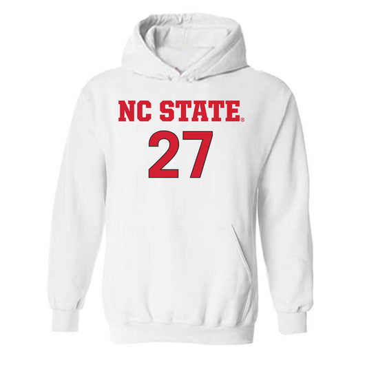 NC State - NCAA Women's Soccer : Eliza Rich - White Replica Shersey Hooded Sweatshirt