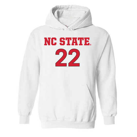 NC State - NCAA Women's Soccer : Taylor Chism - White Replica Shersey Hooded Sweatshirt