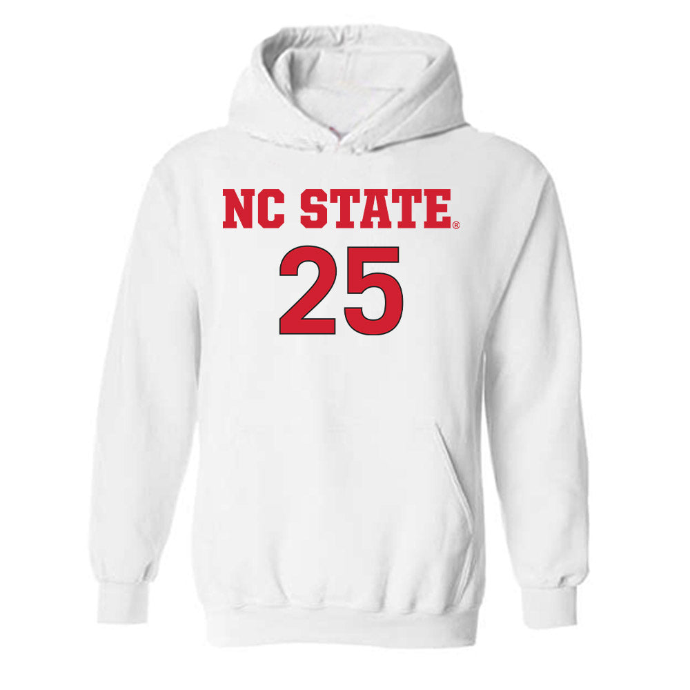 NC State - NCAA Women's Soccer : Sarah Arnold - White Replica Shersey Hooded Sweatshirt