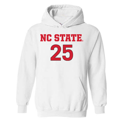 NC State - NCAA Women's Soccer : Sarah Arnold - White Replica Shersey Hooded Sweatshirt